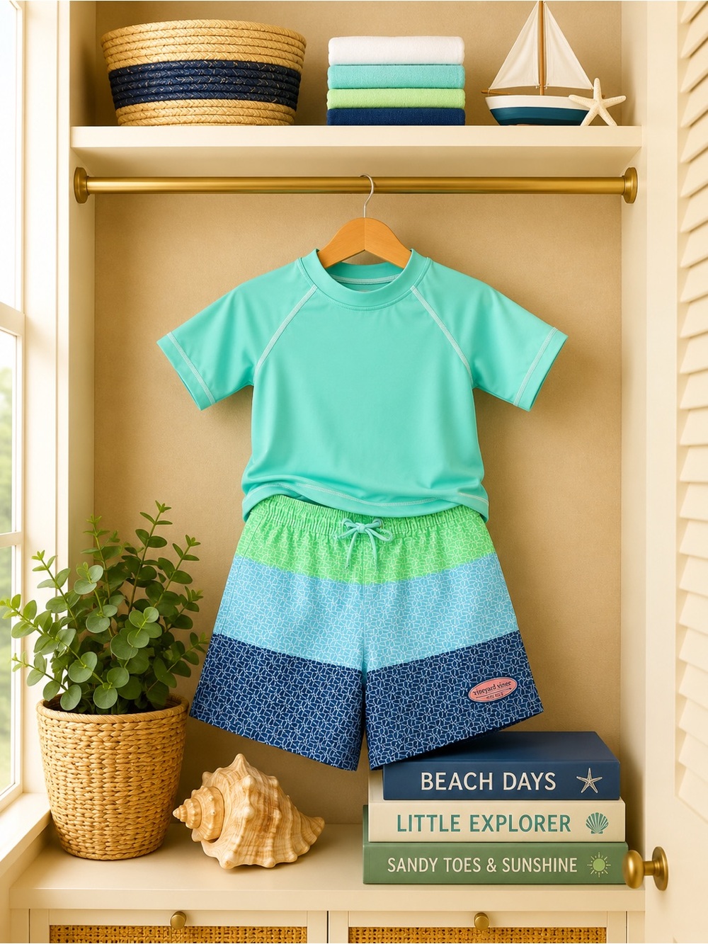 Vineyard Vines brand new swim trunks and great condition HA top